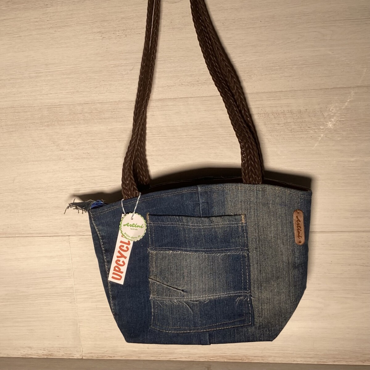 Upcycling Schultertasche Jeans